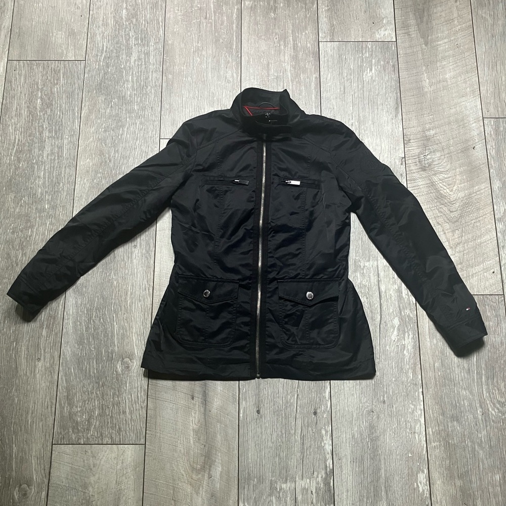 TOMMY HILFIGER Black Utility Jacket with Tailored Fit